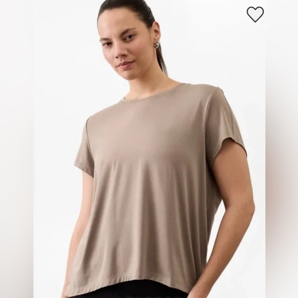 NWT Athleta With Ease Brownstone Beige Tee Sz 2x